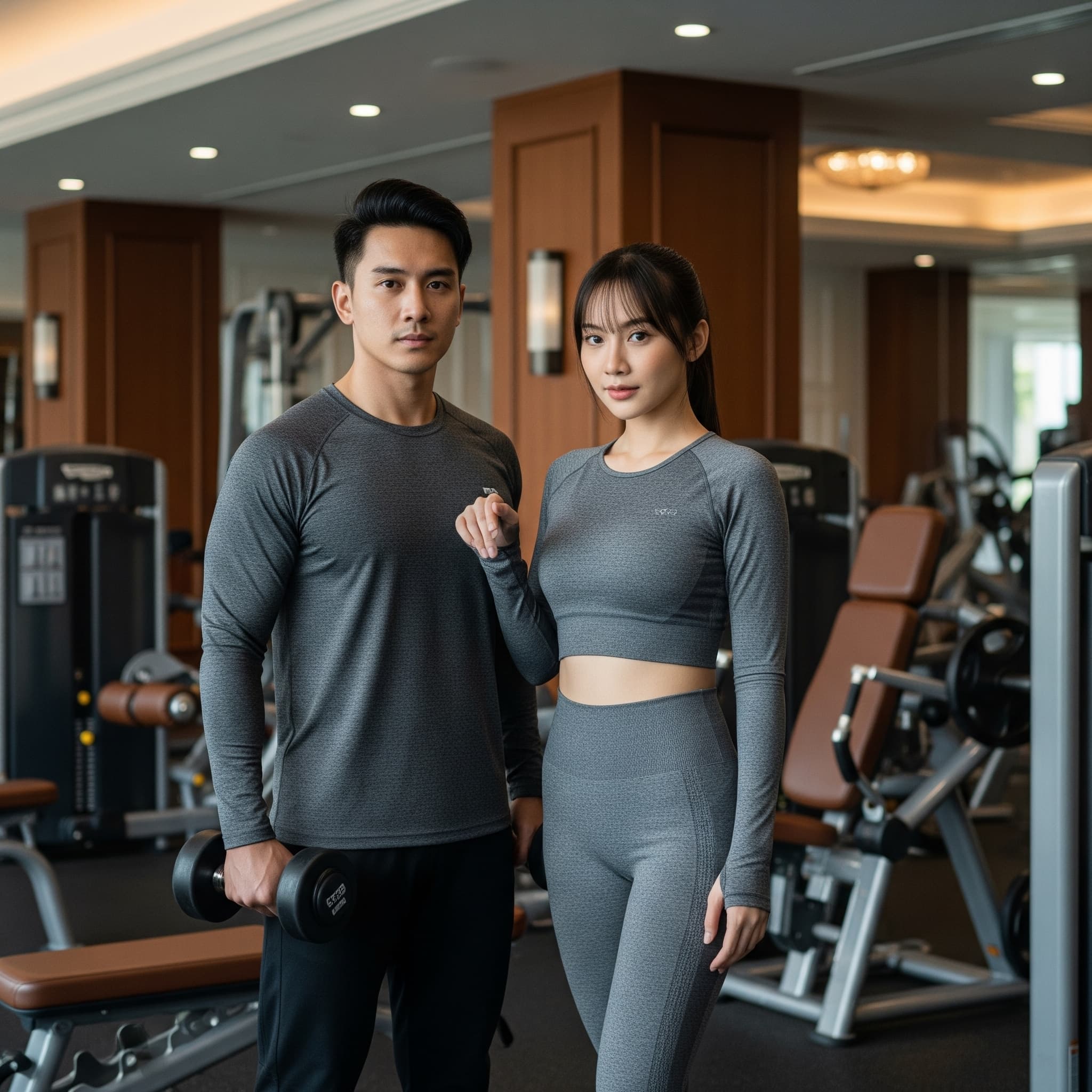 Fitness trainers in modern gym